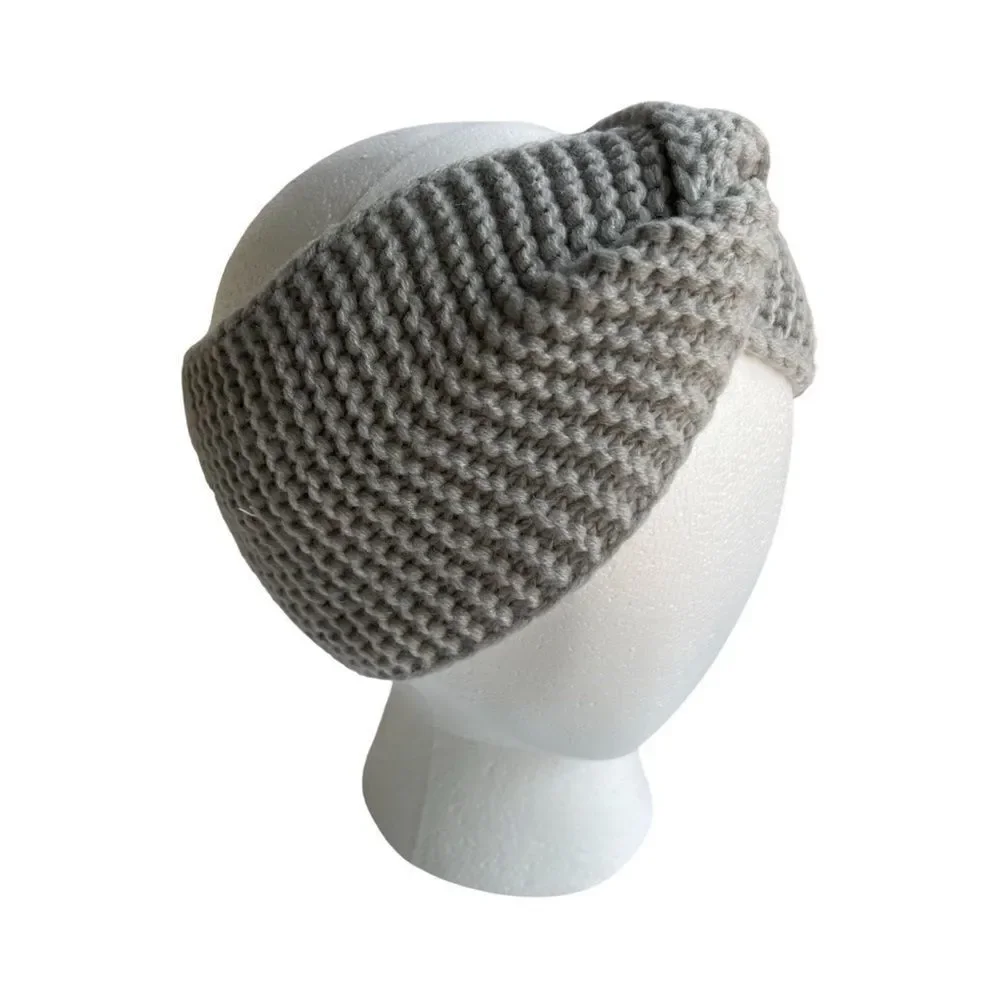 West Loop Women’s Gray Knit Criss Cross Front Solid Acrylic Headband OSFM NWT
